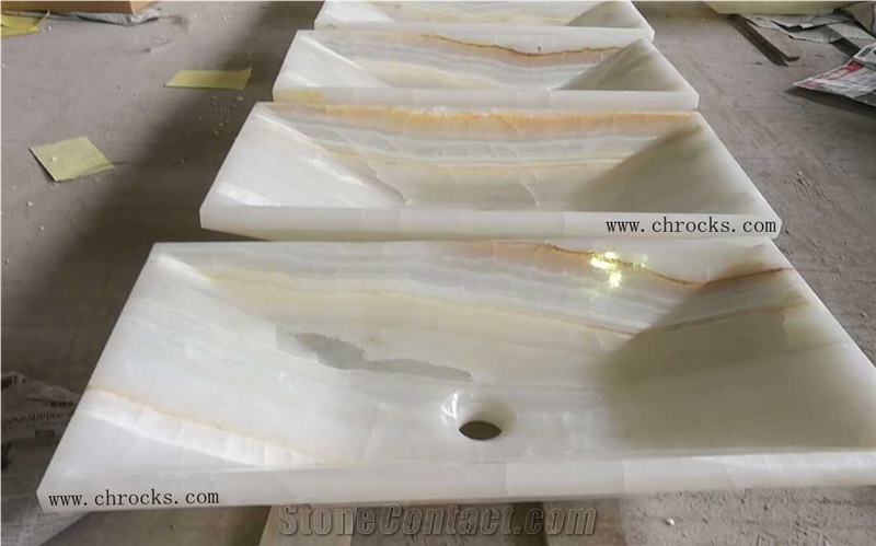 Iran White Jade Onyx Vessel Sinks,White Onyx Bath Washing Basin,White Onyx Bathroom Square Sink,Onyx Rectangle Sinks