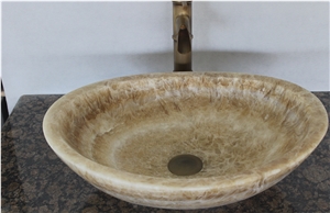 Onyx Sinks,Jade Wash Sink,Oval Basin,Yellow Onyx Sink