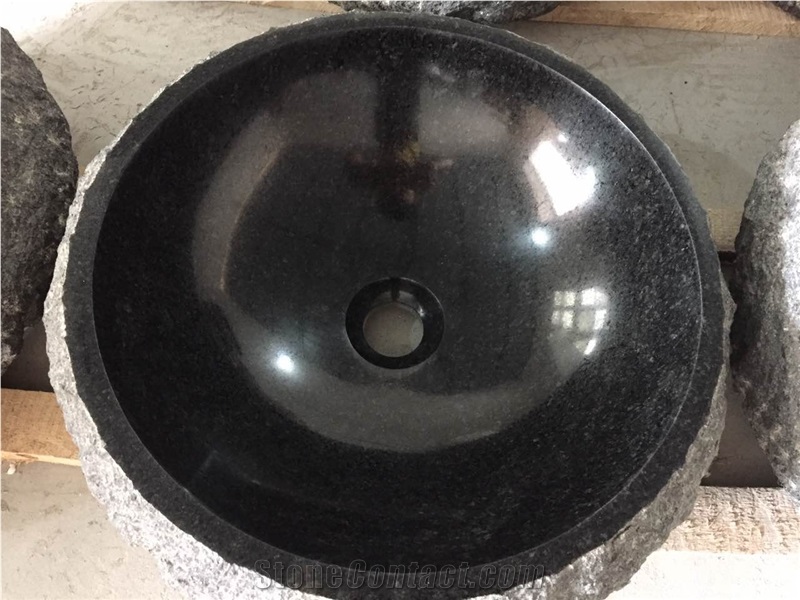 Treasure Black Granite Bathroom Vessle Sink