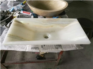 White Onyx Sinks Retangel Basins Drop-In Sink