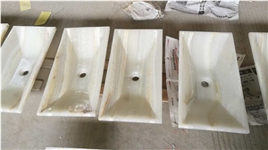 White Onyx Sinks Retangel Basins Drop-In Sink