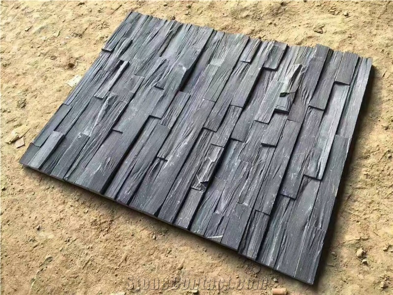 Black Quartzite Cultured Stone for Wall Cladding