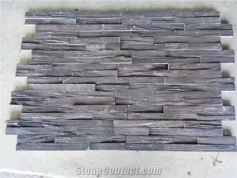 Black Quartzite Cultured Stone for Wall Cladding