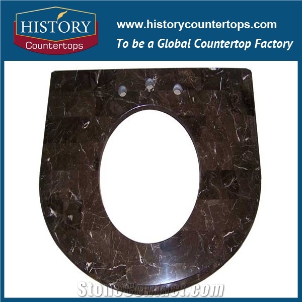 2017 New Style Hot Sale & High Quality Broen Color China China Emperador Dark Marble in Bathroom Vanity Tops Style for Custom Hospitality