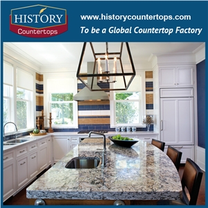 Bellingham Quartz Countertops Woth Custtomized Edges, Engineered Artificial Stone Kitchen Island Tops Table Polished Surface for Multi-Family and Hospitality Projects