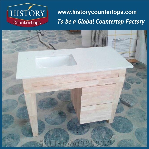 China Building Stone Polished Cheapest Price Stellar Snow Artificial Quartz Prefab Countertop Solid Surface White Color Suitable for Modern Commercial Bathroom Vanity Tops