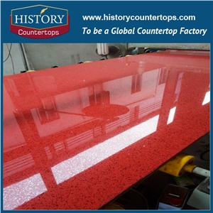 China Engineered Stone Red Shimmer Quartz for Polished Kitchen Countertops,Island Top, Desk Tops,Bar Top,Solid Surface Worktops,Hote Sale