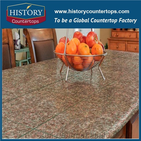 China G611 Almond Mauve Granite Purple Peach Wholesale Kitchen Countertop,Bench Tops,Worktops Islands Tops for Custom Hospitality & Multi-Family Projects