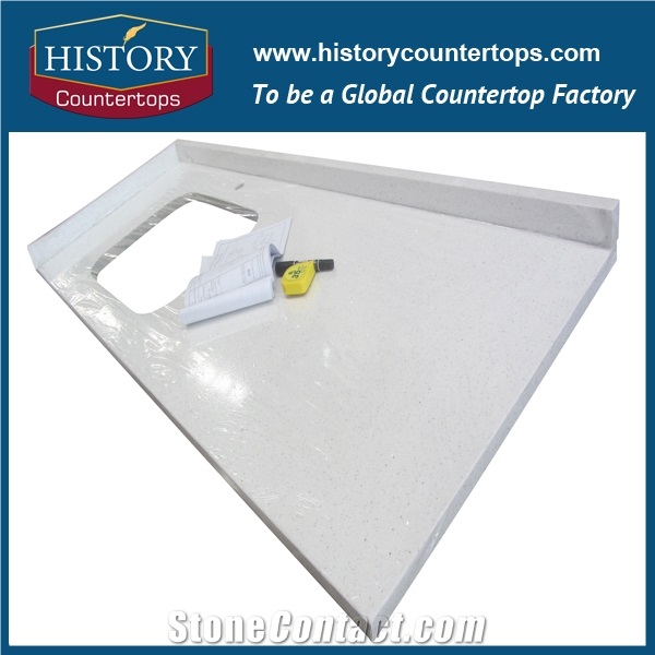 China High Quality White Galaxy Quartz Countertops Artificial Durable Stone, Economical Choice Popular in Kitchen Island Tops Style for Multi-Family Projects