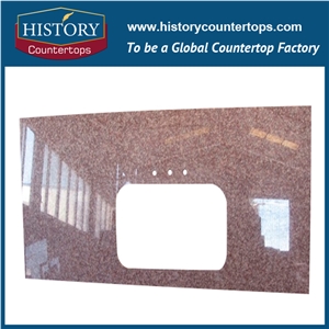 China Supplier Wholesale Peach Red Gutian Taohua Hong Granite Stone Bath Tops, Bathroom Countertops,Polished Vanity Top,Custom for Hospitality & Multi-Family Projects