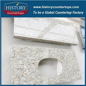 Giallo Ornamental Granite Vanity Tops with Single or Double Sinks for Bath Designs, Bathroom Engineered Polished Surface Tops for Hospitality Projects Giallo Ornamental Granite Vanity Tops with Single or Double Sinks for Bath Designs, Bathroom Engineered Polished Surface Tops for Hospitality Projects