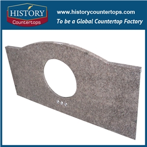 Hot Sale & High Quality China G611 Almond Mauve Granite, Peach Purse Solid Surface Building Material for Polished Bathroom Countertops & Vanity Top,Flat, Eased & Beveled Edge