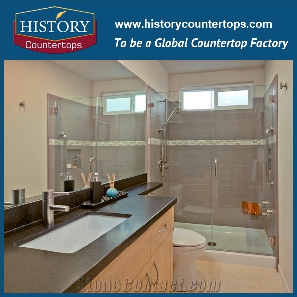 Hotel Engineered Stone Customize California Grey Artificial Quartz Bathroom Countertops,Solid Surface Vanity Tops,Quartz Vanity Tops with Sink