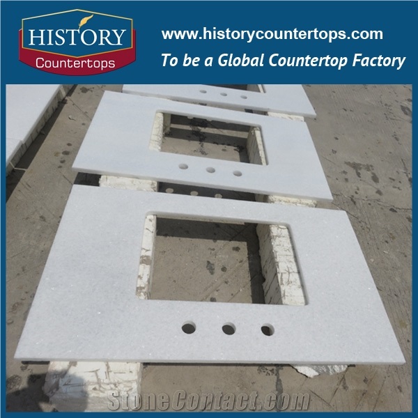 Low Price&Best Quality Decoration Material, Durable Natural Stone, White Marble for Bathroom Countertops, Vanity Tops
