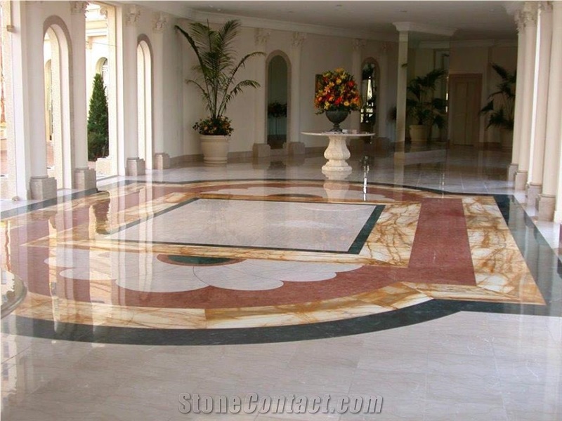 Marble Inlay Waterjet Medallions