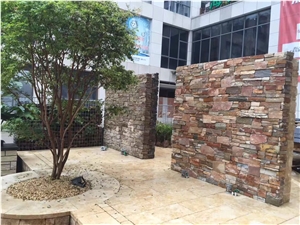 Green Cultural Cement ;Chinese Stone Veneer;Red Stacked Stone Veneer