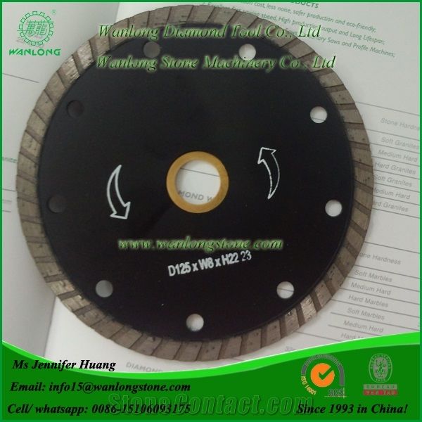 Wanlong Diamond Dry Saw Blades for Marble and Granite, Diamond Dry Cutting Blades for Marble and Granite, Marble and Granite Turbo Diamond Saw Blades