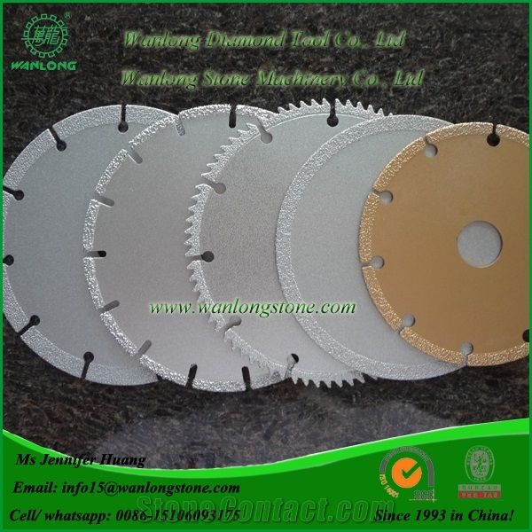 Wanlong Sharp Type Vacuum Brazed Diamond Saw Blade for Marble Cutting, Marble Stone Diamond Cutting Blades, Diamond Cutting Tools for Marble, China Marble Cutting Disc