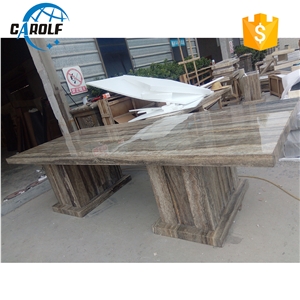 12 Seaters Long and Big Grey Travertine Dining Tables