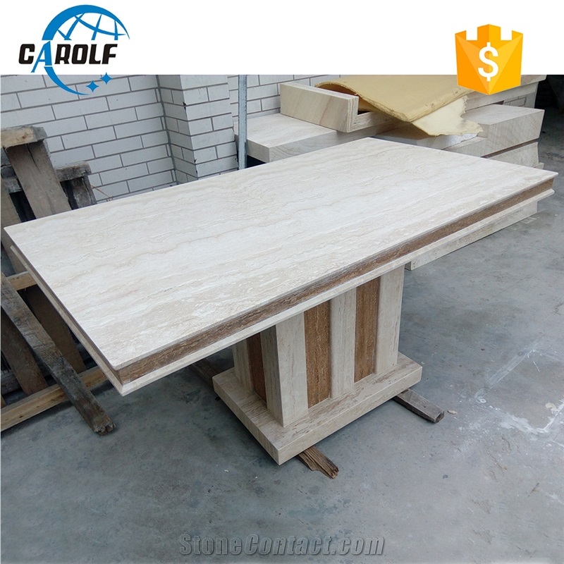2017 Newest Design White Marble 6 Seaters Dinner Tables