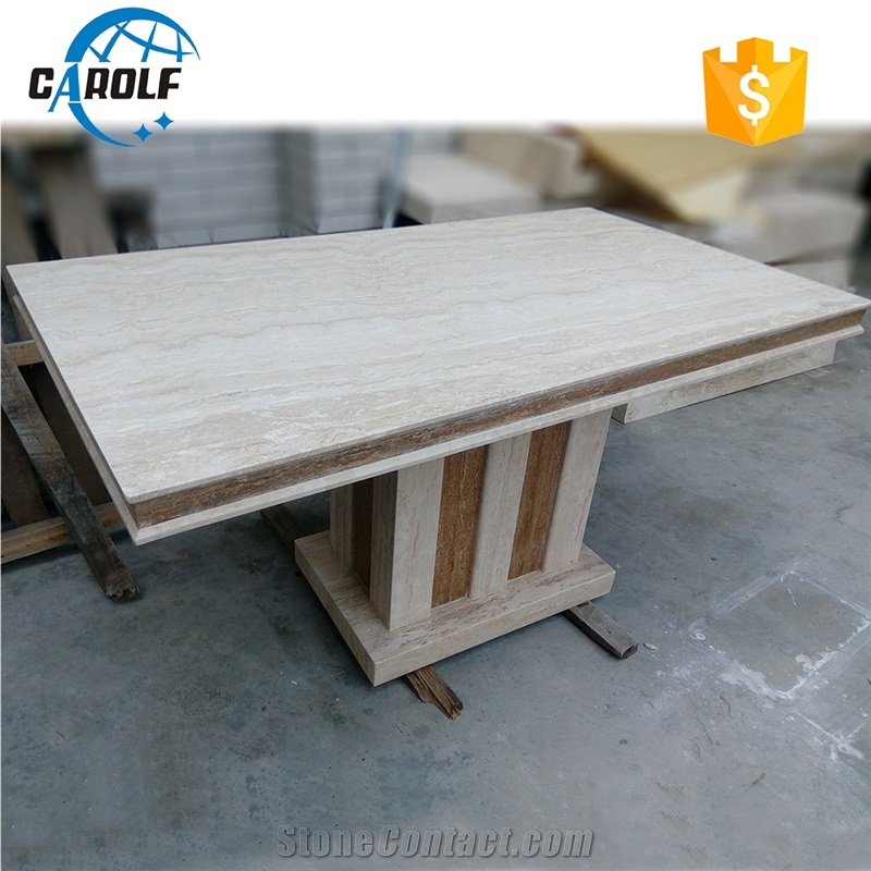 2017 Newest Design White Marble 6 Seaters Dinner Tables