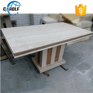 2017 Newest Design White Marble 6 Seaters Dinner Tables