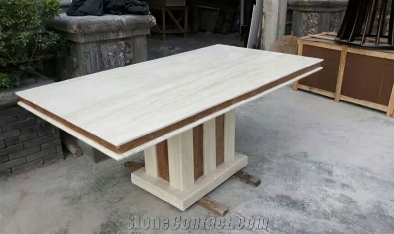 2017 White Travertine Dinner Tables