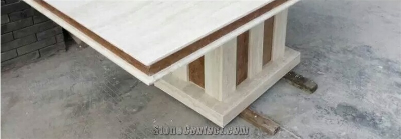 2017 White Travertine Dinner Tables