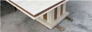 2017 White Travertine Dinner Tables