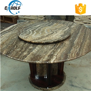 Round 6 Seaters Grey Marble Travertine Dining Table