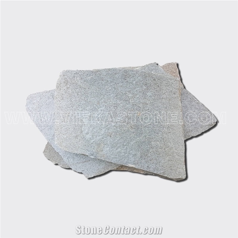 China Irregular Random Flagstone Green Grey P013 Slate Pavers Split Nature Face Tile Landscaping Natural Stone for Indoor & Outdoor Patios Walkways Garden Courtyard Pool Decks Surrounding Project