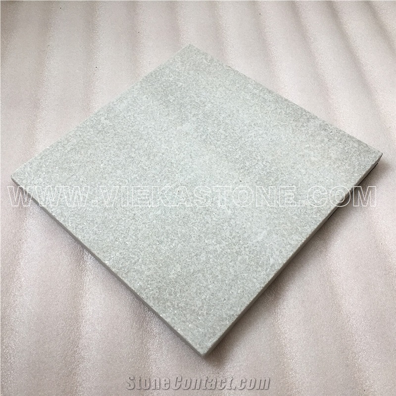China White Quartzite Tile Slab Indoor and Outdoor Landscaping Building Paving Stone Pattern for Wall Cladding Covering and Floor Paver Flamed Nature