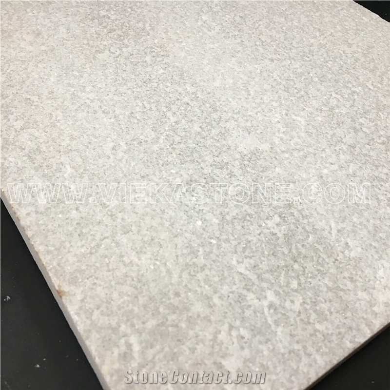 China White Quartzite Tile Slab Indoor and Outdoor Landscaping Building Paving Stone Pattern for Wall Cladding Covering and Floor Paver Flamed Nature