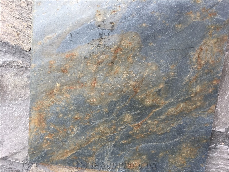 China Green Black Rusty Slate Tile