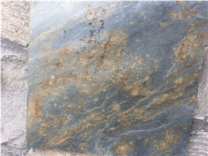 China Green Black Rusty Slate Tile