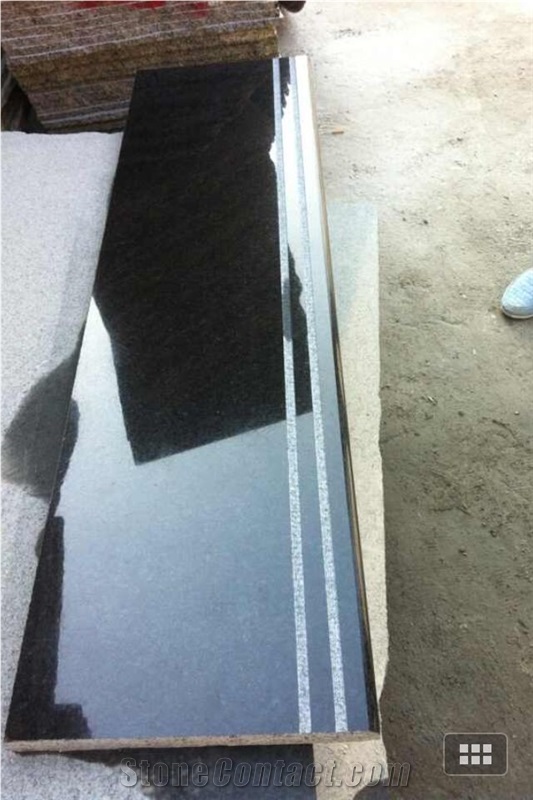 China Natural Stone Hebei Diamond Black/Black Diamond Granite Stairs/Steps/Risers, Polished/Honed/Flamed/Sandblasted Surface, Indoor and Outdoor Stairs Paving, Building Stone