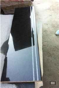 China Natural Stone Hebei Diamond Black/Black Diamond Granite Stairs/Steps/Risers, Polished/Honed/Flamed/Sandblasted Surface, Indoor and Outdoor Stairs Paving, Building Stone