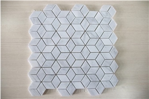China Oriental Eastern White Marble Mosaic Tile with Polished/Tumbled/Split Surface Hexagon Shape for Indoor/Outdoor Floor Paving Wall Cladding Bathroom Washing Room Swimming Pool