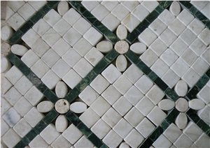 China Oriental Eastern White Marble Mosaic Tile with Polished/Tumbled/Split Surface Hexagon Shape for Indoor/Outdoor Floor Paving Wall Cladding Bathroom Washing Room Swimming Pool