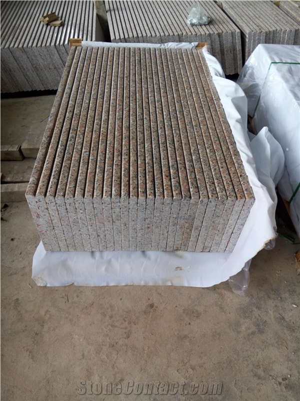 China Original Natural Stone G563 Guangxi Haitang Light Red Granite Stairs/Steps/Risers, Polished/Honed/Flamed/Sandblasted Surface, Indoor and Outdoor Stairs Paving, Building Stone Project Decoration