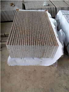 China Original Natural Stone G563 Guangxi Haitang Light Red Granite Stairs/Steps/Risers, Polished/Honed/Flamed/Sandblasted Surface, Indoor and Outdoor Stairs Paving, Building Stone Project Decoration