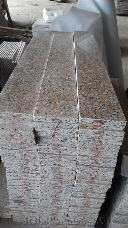 China Original Natural Stone G563 Guangxi Haitang Light Red Granite Stairs/Steps/Risers, Polished/Honed/Flamed/Sandblasted Surface, Indoor and Outdoor Stairs Paving, Building Stone Project Decoration