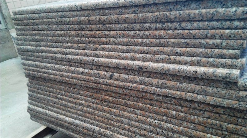 China Original Natural Stone G563 Guangxi Haitang Light Red Granite Stairs/Steps/Risers, Polished/Honed/Flamed/Sandblasted Surface, Indoor and Outdoor Stairs Paving, Building Stone Project Decoration