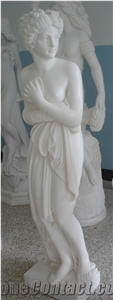 China Pure White Marble Western Style Elegant Women Statue Hand Carved Sculpture Religious Angel Human Figure with Polished Honed Antique Bush-Hammered Face for Landscape Garden with Low Price