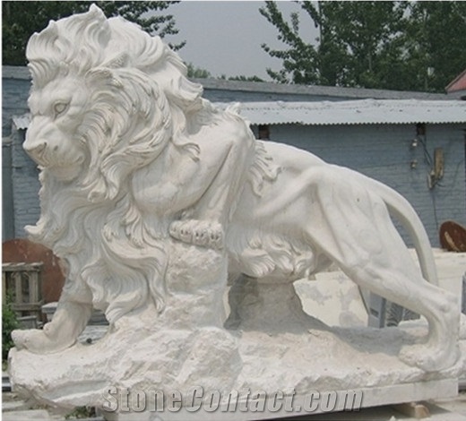Chinese Style Marble & Granite Standing Sitting Lion Animal Sculpture Carving Stone for Exterior Landscape Garden Decoration