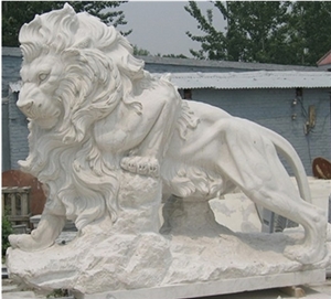 Chinese Style Marble & Granite Standing Sitting Lion Animal Sculpture Carving Stone for Exterior Landscape Garden Decoration