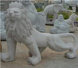Chinese Style Marble & Granite Standing Sitting Lion Animal Sculpture Carving Stone for Exterior Landscape Garden Decoration