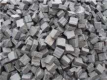 G654 China Impala Black Sesame Black Padang Dark Grey Granite Cobbles Cube Stone on Net Of Square/Fan Different Shape with Natural Split Flamed Tumble for Floor Driveway Walkway Paver Garden Landscape