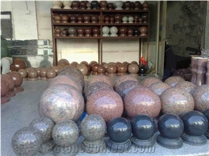Granite Stone Balls Of White/Red/Black/Grey/Pink/Green/Blue Colors with Finishing Of Polished Antique Bush-Hammered Machine Cut Natural Cleft/Split for Landscape Ornament