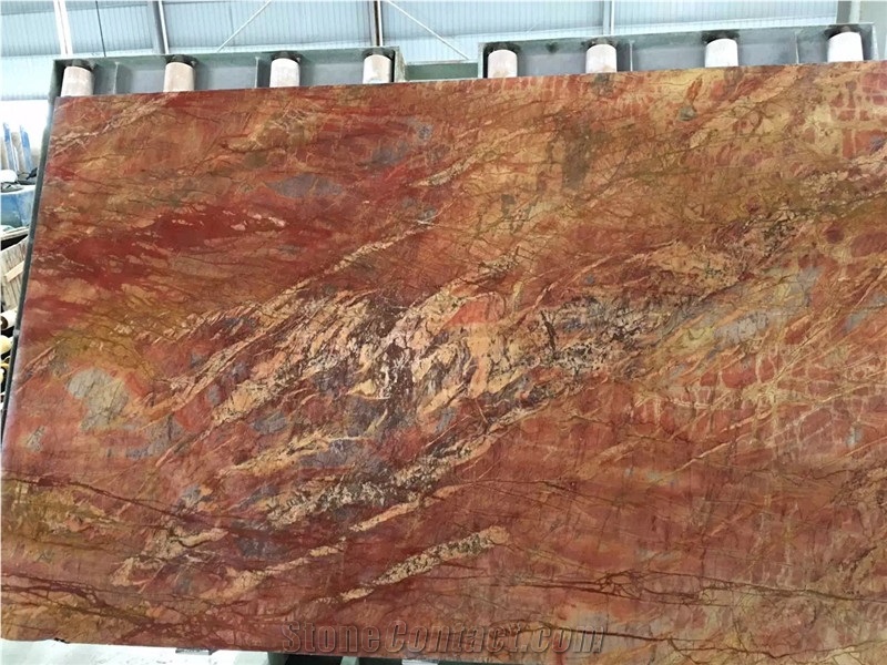 Quarry Direct Supply Rosso Damasco Luxury Italian Red Marble Slab & Tile with Polish Hone Antique Surface for Flooring Covering Wall Cladding Countertop Bathroom Vanity Step Mosaic for Indoor